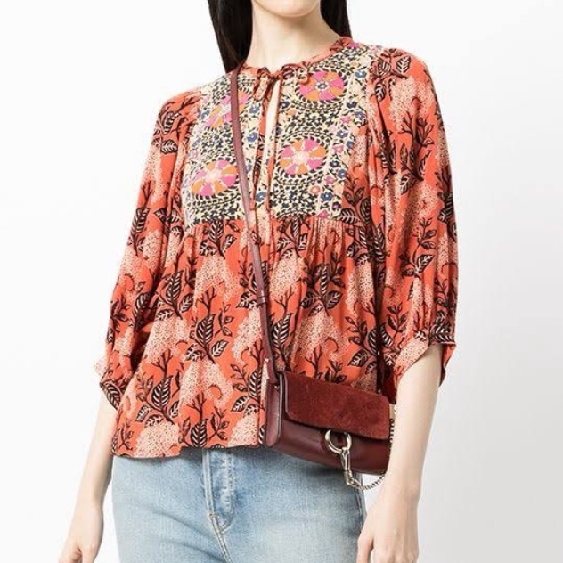 Euc Ba&Sh Garry Bohemian Floral Top